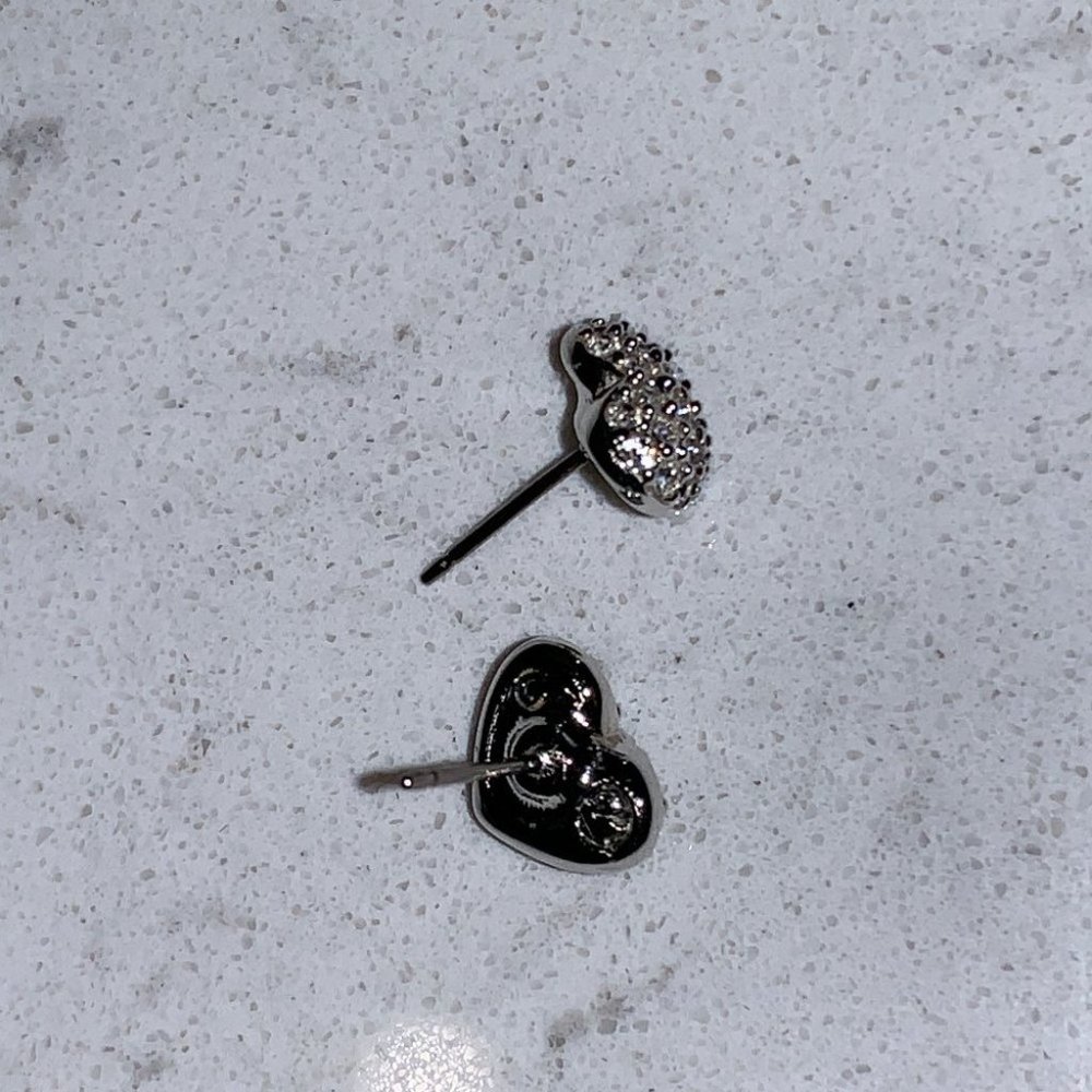 Swarovski Heart Silver Swarovski Crystals Earrings - Picture 4 of 5